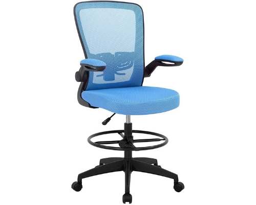  Adjustable Height, Tall Standing Desk Chair with Lumbar Support Arms