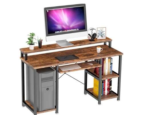CubiCubi Computer Desk 47 inch with Storage Shelves & Study Table