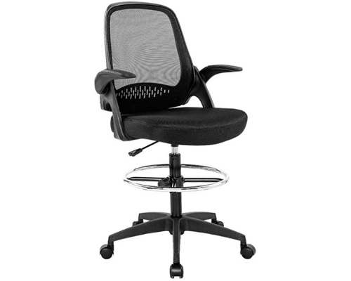 Tall Standing Desk Computer Chair with Adjustable Height & Lumbar Support